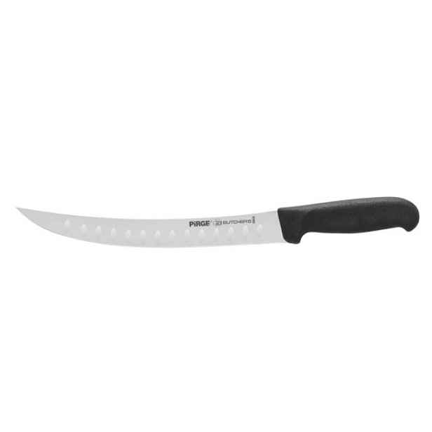 Řeznický nůž, zahnutá čepel s prohlubněmi, 26 cm, "Butcher's", černý -