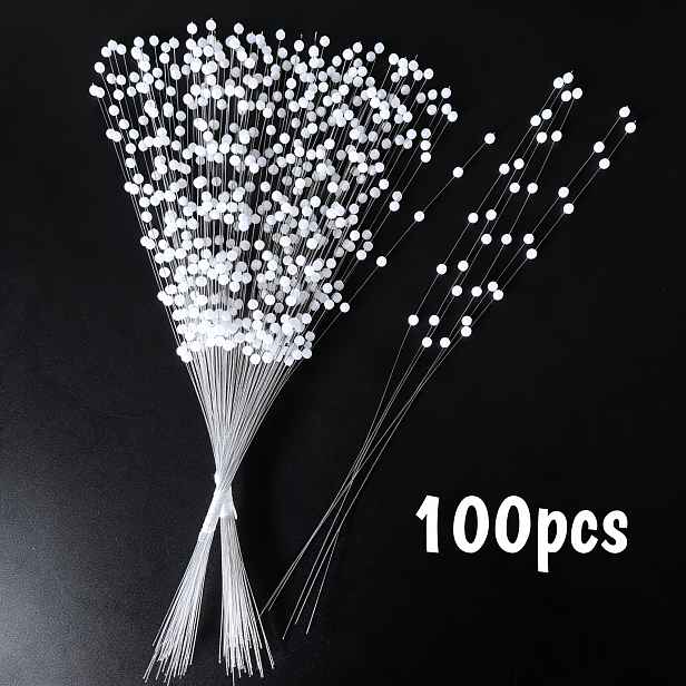 TEMU 100 ks Korálkových Girland, 4 mm Korálková Girlanda Výplň Kapka Vody Květinová Aranžmá Stromek Pin Svatba Party Dekorace, Svatba Bílá Kytice