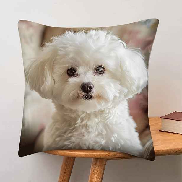 TEMU Povlak na polštář v retro stylu, chlupatý bílý, krátký plyšový, rozměry 18 x 18 palců / 45 x , lze prát v pračce, se zipem, vyrobeno z