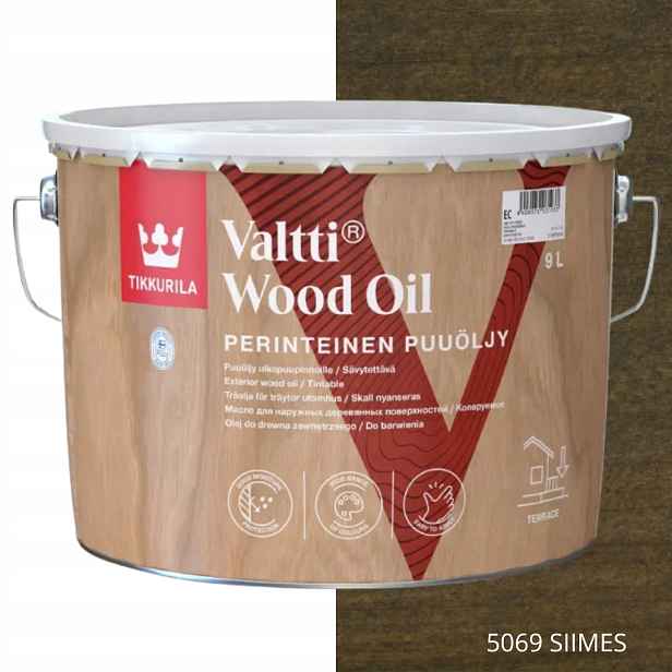 Tikkurila Valtti Wood Oil Olej Na Dřevo 9 L Barva 5069 Siimes