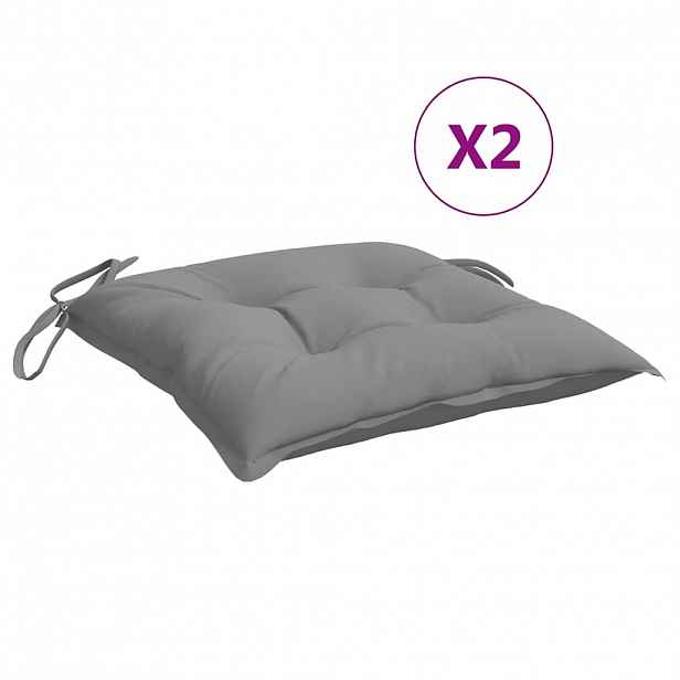 vidaXL Podušky na židli 2 ks šedé 50 x 50 x 7 cm látka oxford