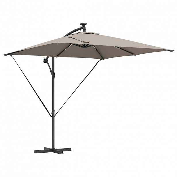 vidaXL Slunečník 249 x 249 x 250 cm Polyester a hliník Taupe