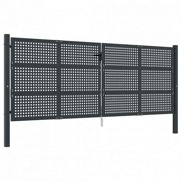 vidaXL Zahradní branka antracitová 400 x 125 cm ocelová