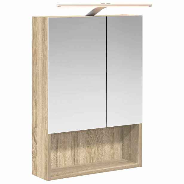 vidaXL Koupelnová zrcadlová skříň Sonoma dub 50 x 14,5 x 70 cm