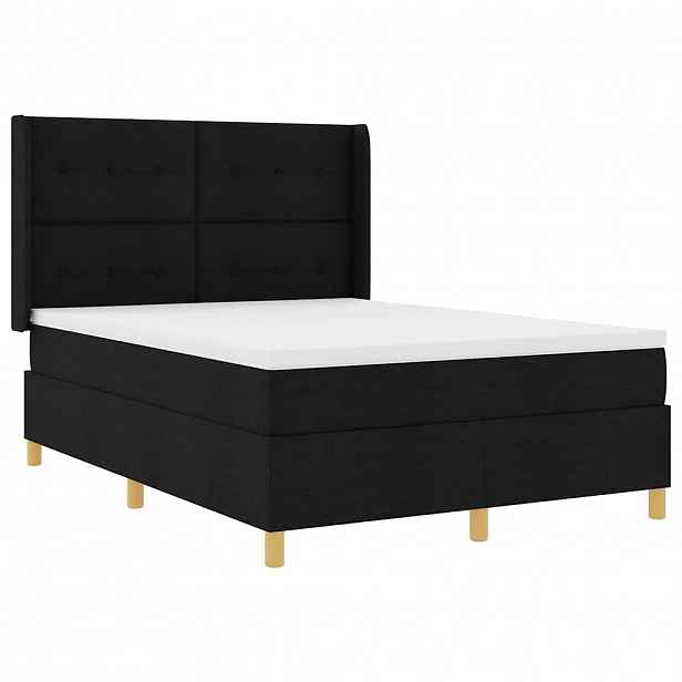 vidaXL Postel s boxspringem s LED pásky Černá 160 x 200 cm textil