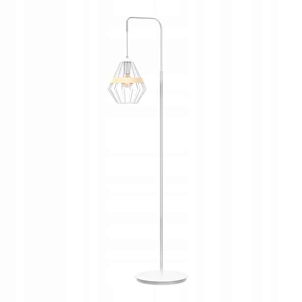 Milagro Podlahová lampa Cliff E27 1x60W bílá/dřevo kovová IP20