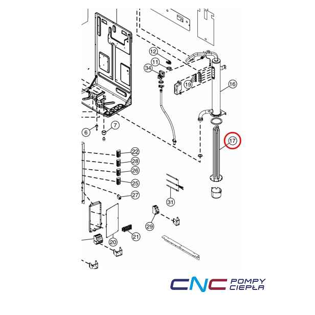 Panasonic CWA34K1021 ohřívač pro tepelná čerpadla Heater Assy