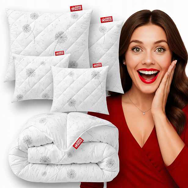 Set Přikrývka 160x200 2x Polštář 70x80 2x Polštářky Fúkačky