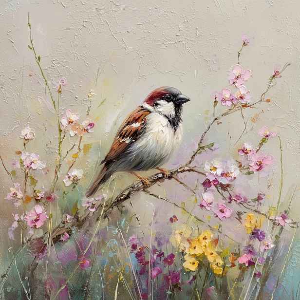 Tištěný obraz na plátně 32x32 cm Sparrow – Styler