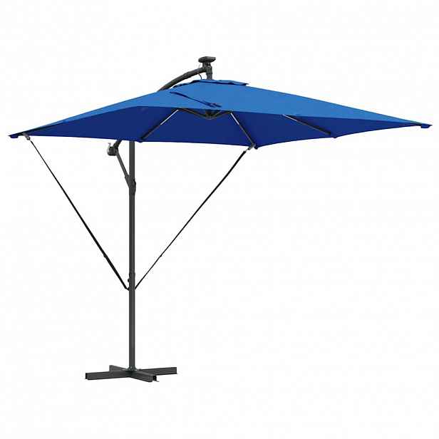 vidaXL Slunečník 249 x 249 x 250 cm Polyester a hliník Azurblau