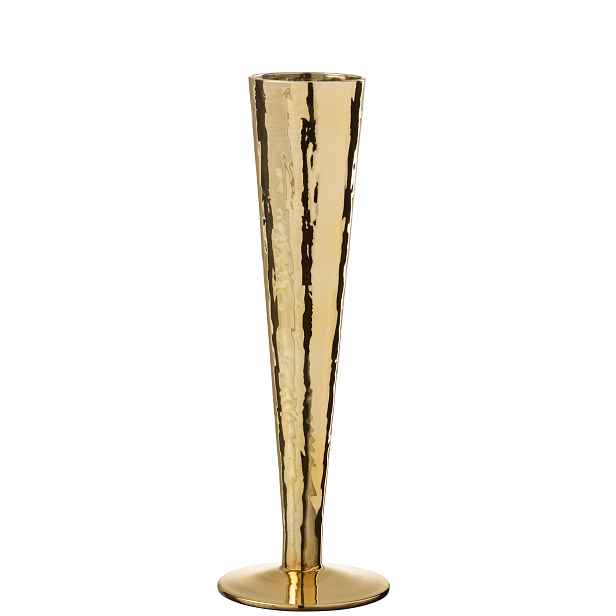 Zlatá sklenička na šampaňské Glass golden - Ø 7*23 cm J-Line by Jolipa