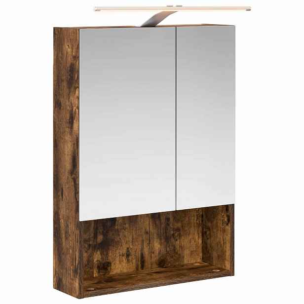 vidaXL Koupelnová zrcadlová skříň Kouřový dub 50 x 14,5 x 70 cm
