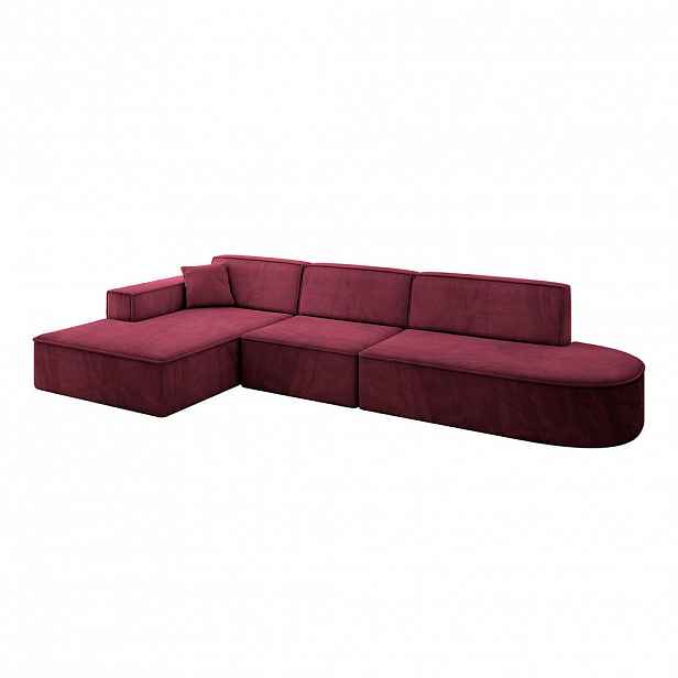 ALTDECOR ROHOVÁ SEDAČKA s otomanem vlevo IREA-L2-v4 – 327 x 165 x 77 cm, bordó