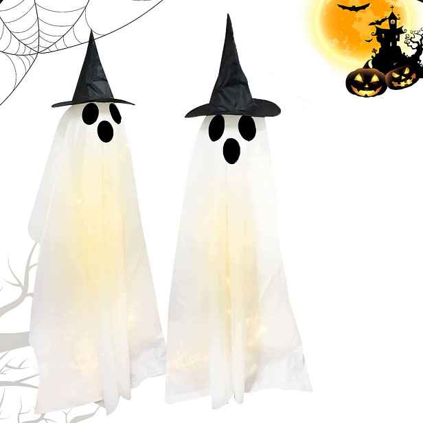 Dekorace na Halloween a večírky Duch Led lampa s dálkovým ovládáním zahradní ozdoba