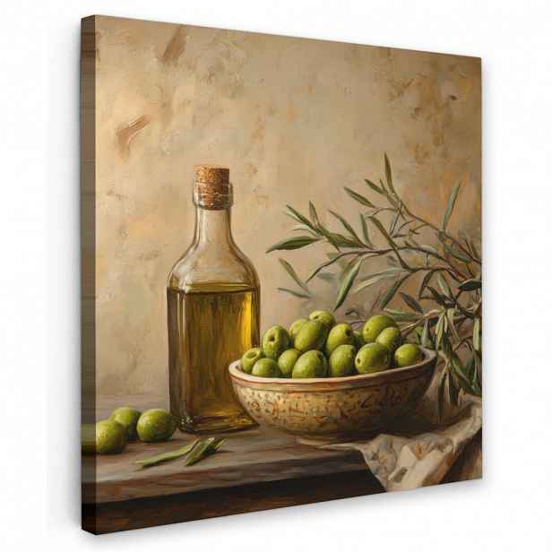 MuchoWow OBRAZ NA PLÁTNĚ Olivy - Zátiší - Vintage 50x50 cm