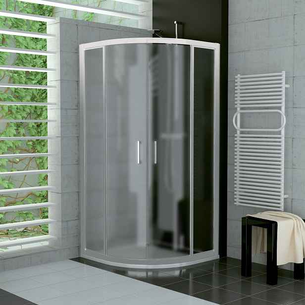 SanSwiss TER 50 080 01 22 Sprchový kout čtvrtkruhový 80×80 cm, matný elox/durlux