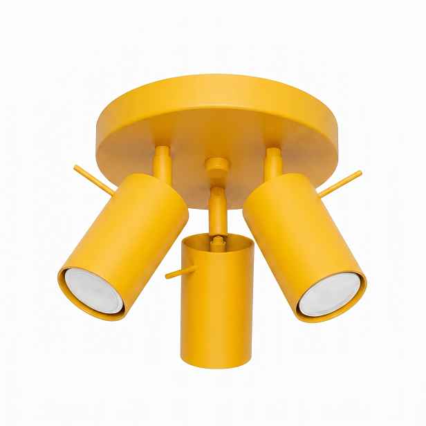 Stropní Svítidlo Lampa Spot trojitá Svítidlo 3 žluté tuby talíř Gu10 Ring Sollux