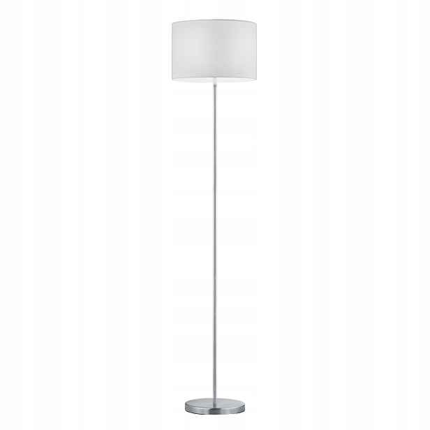 Trio Stojací lampa Hotel Stříbrná 160 cm, E27, kov/textil, IP20