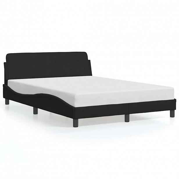 vidaXL Rám postele Dover černý 140 x 190 cm samet