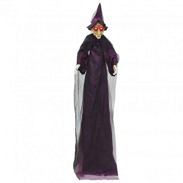 vidaXL Visící mluvící čarodějnice na Halloween Fialová 216 x 125 cm