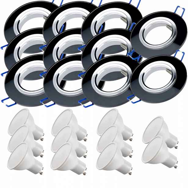 11 x Skleněné Stropní Svítidlo Zapuštěné Do Stropu Křišťál Led Žárovky 1.5 W