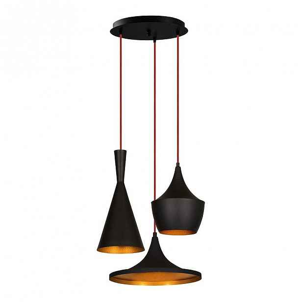 Černé závěsné svítidlo pro 3 žárovky Opviq lights Elmas