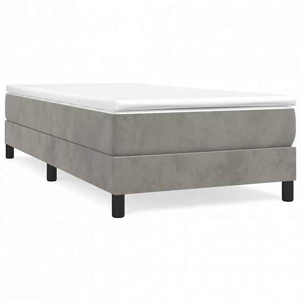 vidaXL Rám postele s boxspringem světle šedá 100 x 200 cm samet