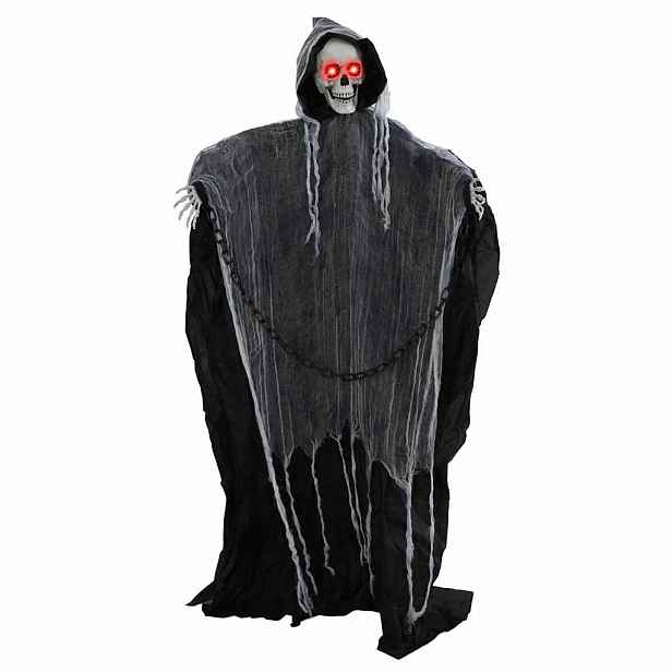 vidaXL Závěsný Smrťák na Halloween SPOOKA Černá 112 x 164 cm Polyester