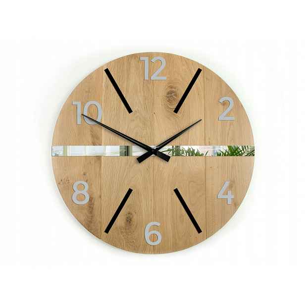 Dřevěné Nástěnné Hodiny Dub Aksel 59 CM Rustikální