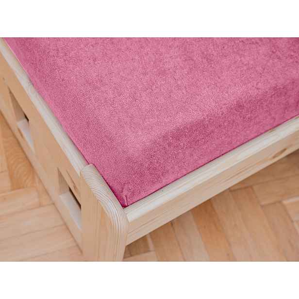 Froté prostěradlo do dětské postýlky růžové 60 x 120 cm
