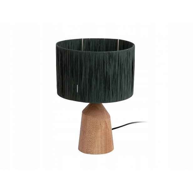 Stolní Lampa Klasická Hnědá Lampička S Dřevěnou Základnou Ø 25 cm