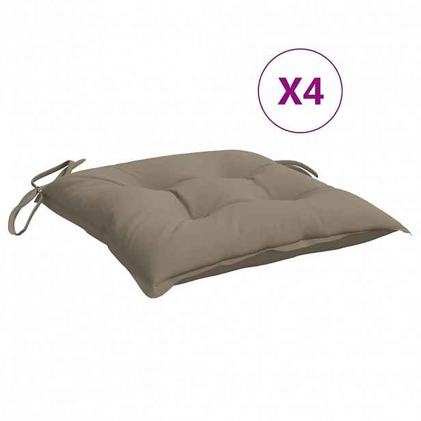vidaXL Podušky na židli 4 ks taupe 50 x 50 x 7 cm oxfordská látka