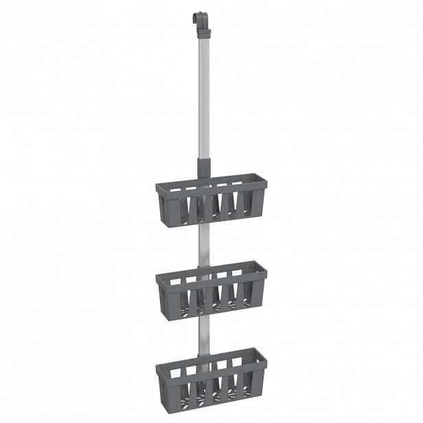 vidaXL Závěsná police do sprchy 30 x 15 × (67–105) cm hliník