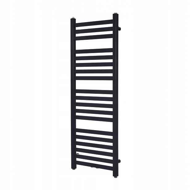 Vodní koupelnový radiátor Vinolli Vario Žebřík 1150 x 430 mm 431 W Černý