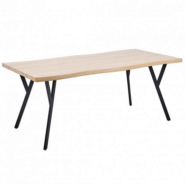 Beliani JÍDELNÍ STŮL světlejší Odstín dřeva/černý 180/90 cm Alton