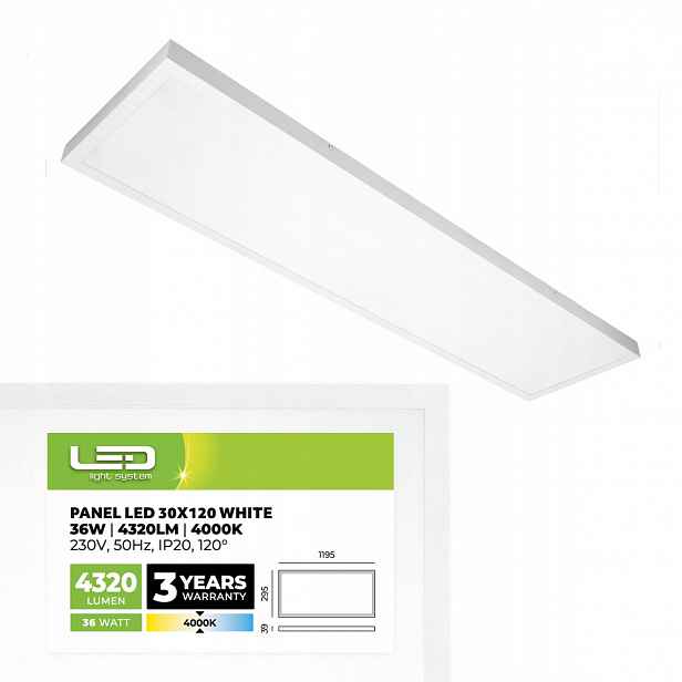 Led panel výkonný 36W 30x120 4000K bílý Lls