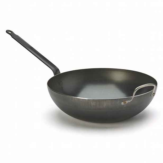 Pánev Wok de Buyer Blue Carbon 32 cm ocel indukce Francie D-5217-32