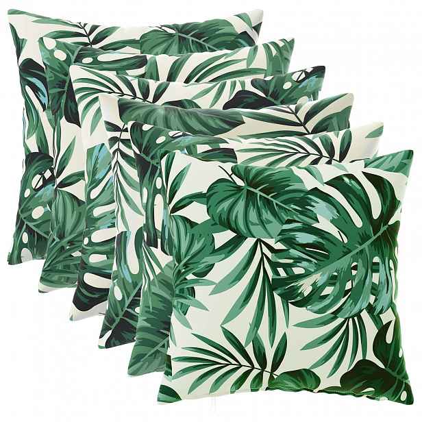 vidaXL Povlak na polštář 6 pcs HEERLEN Vzor listů 35 x 35 cm Polyester