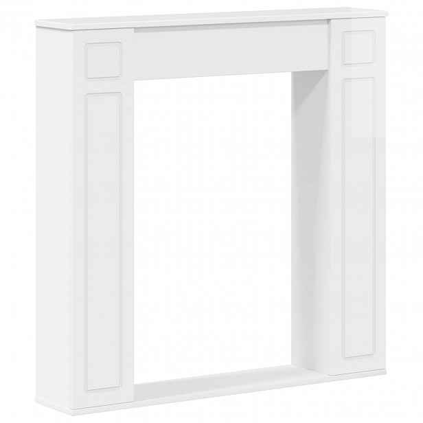 vidaXL Rám krbu Bílá s vysokým leskem 100 x 20 x 100 cm