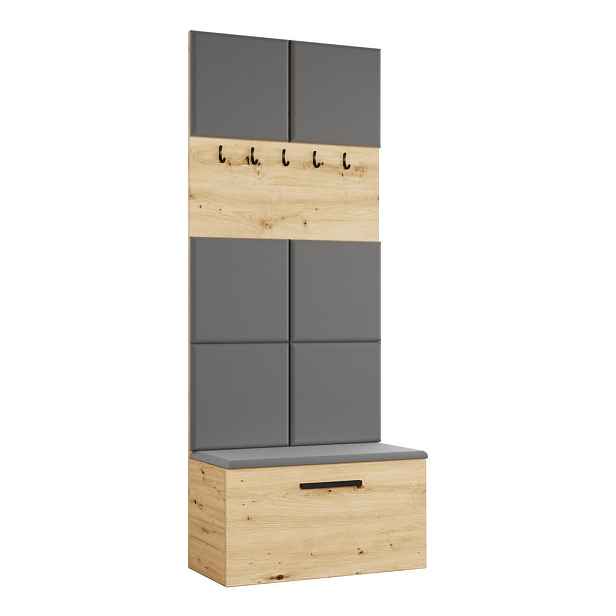 MASSENO MODERNÍ PŘEDSÍŇOVÁ SESTAVA MODULO, 80,6/204/40 cm, dub Artisan
