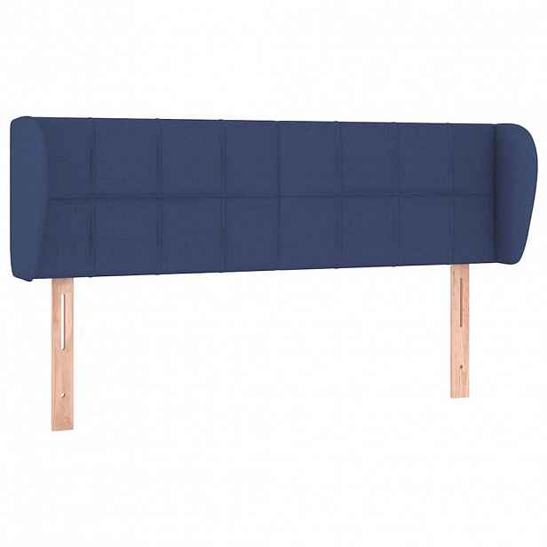 vidaXL Čelo postele typu ušák modré 147x23x78/88 cm textil