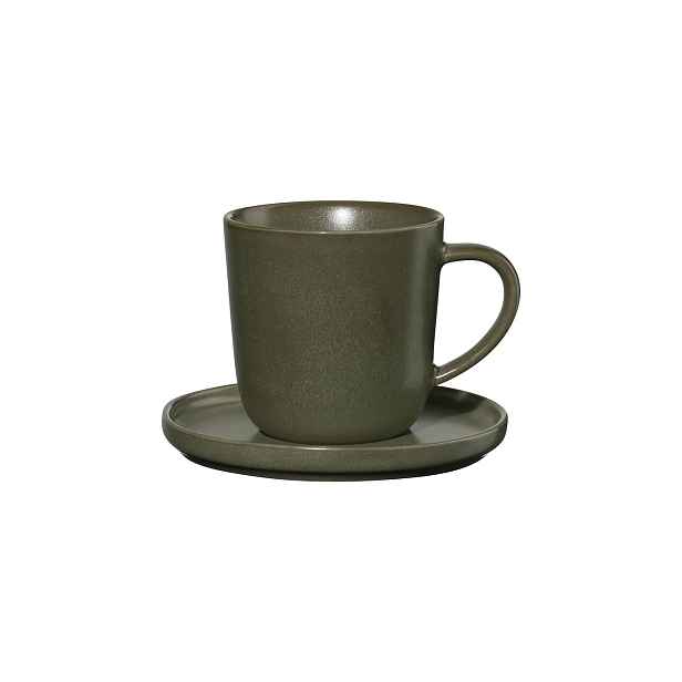 Porcelánový hrnek s podšálkem 80 ml COPPA NORI ASA Selection - zelený