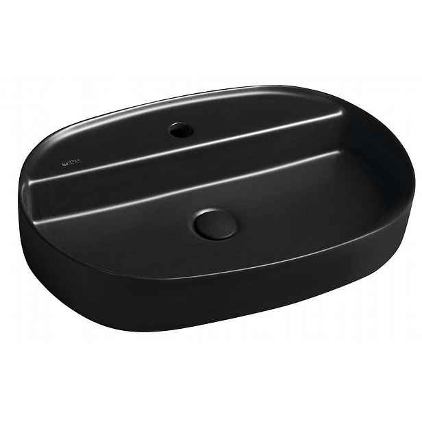 Sapho Isvea - Umyvadlo na desku 60x40 cm, otvor pro baterii, matná černá 10NF65060-2N