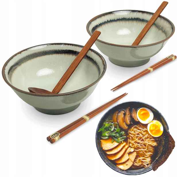 Sada misek a tyčinek na polévku a těstoviny Ramen Motiv Wasabi