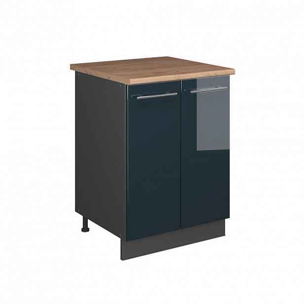 Vicco SKŘÍŇKA POD DŘEZ Fame-Line, Tmavě modrá s vysokým leskem/Antracit, 60 cm