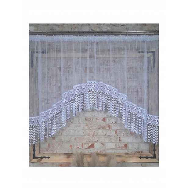 Hotová záclona 600x180, oblouk, jemný déšť, guipure 30 cm, boho