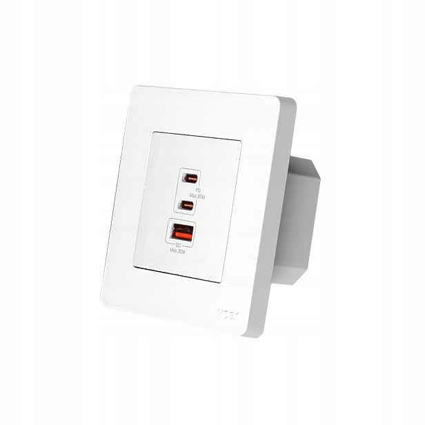 Nástěnná zásuvka GaN 65W Moes Star Ring Pd 2xUSB-C Usb-a bílá