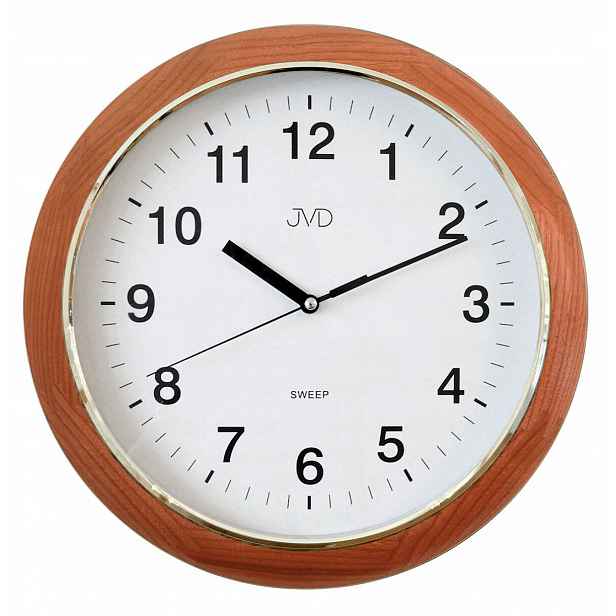 Přehledný Klasický Tichý Dřevěný Nástěnný Hodiny Jvd NS19040.23 32 cm