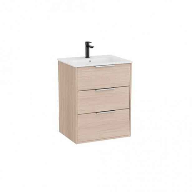 Roca Optica koupelnová skříňka s umyvadlem 60x75,7x45,5 cm světlý dub OPT603ZJ