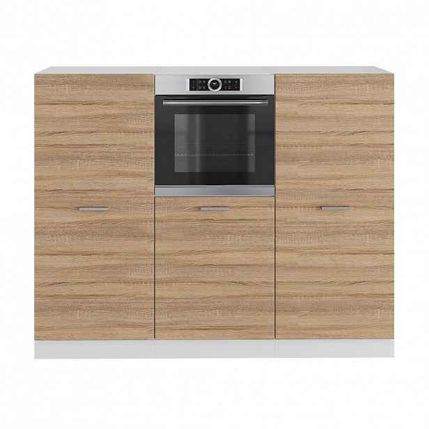 Vicco KUCHYŇSKÝ BLOK R-Line Sonoma/bílá 180 cm bez pracovní desky